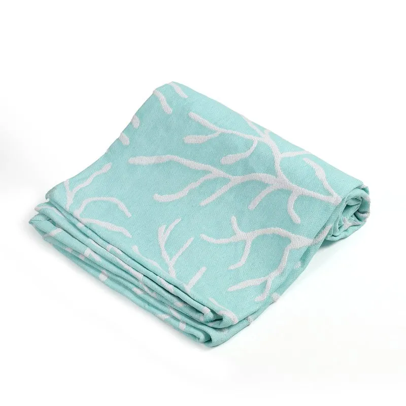 Petalyn Abstract Cotton Throws - Sea Green media 4