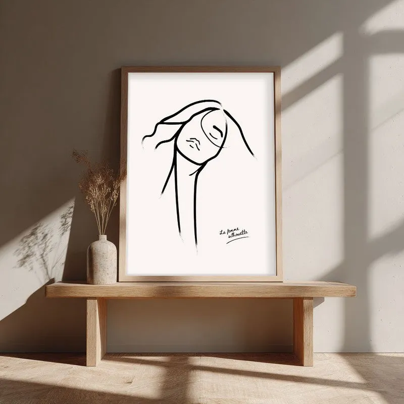 Lowered Gaze Canvas Wall Painting With Brown Frame media 4