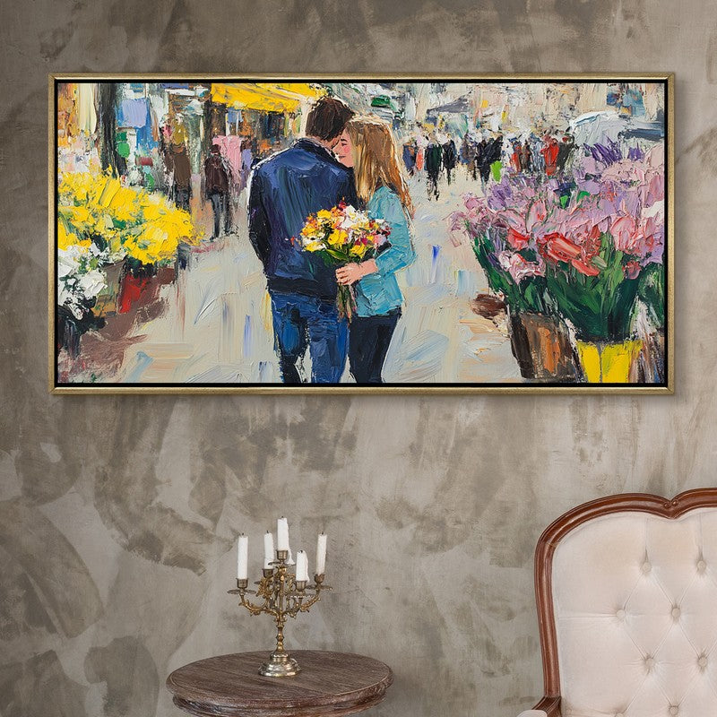 Forever Stroll Canvas Wall Painting With Frame