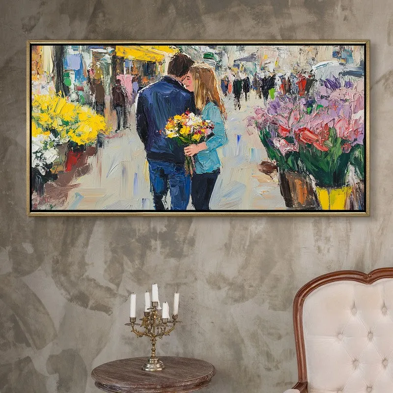 Forever Stroll Canvas Wall Painting With Frame media 1