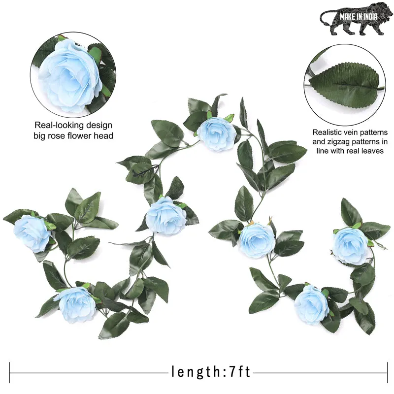 Fiora Artificial Rose Creeper (Blue)  Set of Two media 7