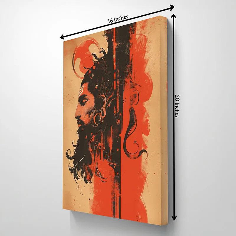 Shiva Of Scarlet Wall Painting media 5