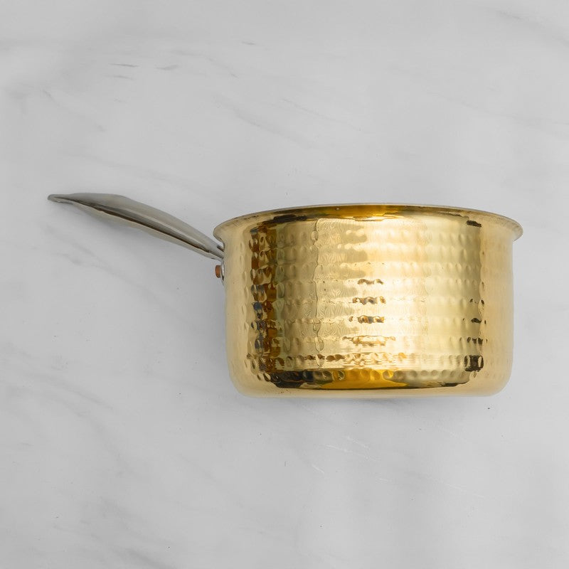 AurumCook Glossy Brass Saucepan - 1400 ML media 6