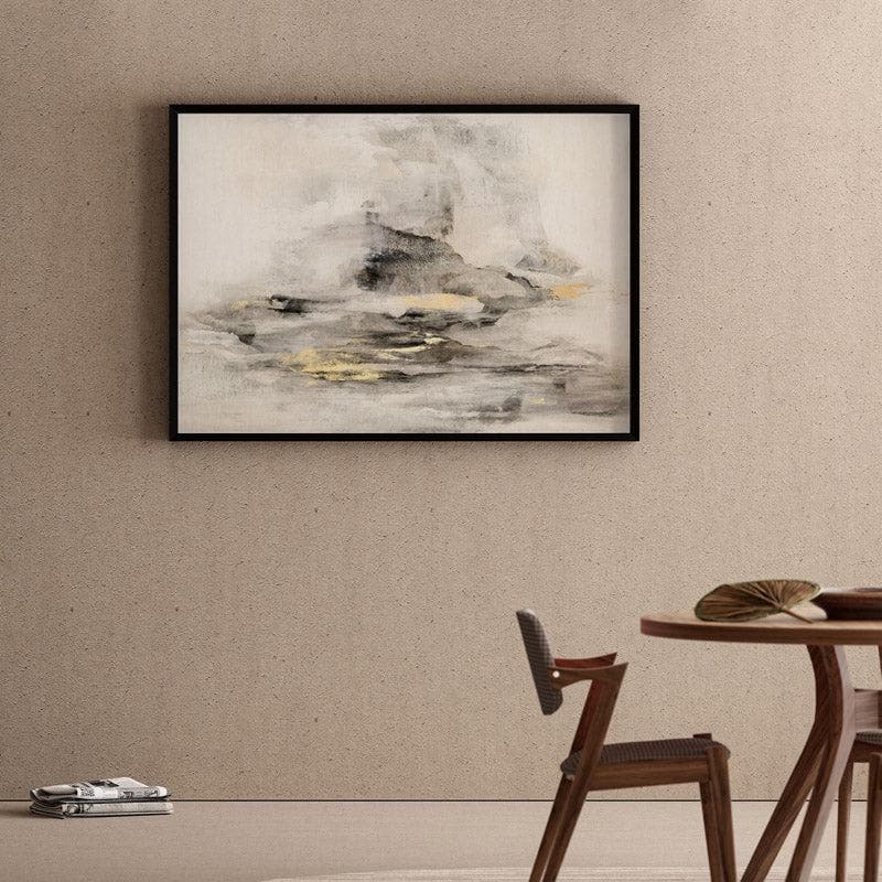 Gold Mist Canvas Wall Painting - Black Frame