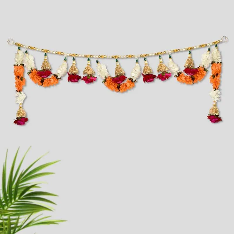 Graceful Floral Toran With Side Latkan media 4