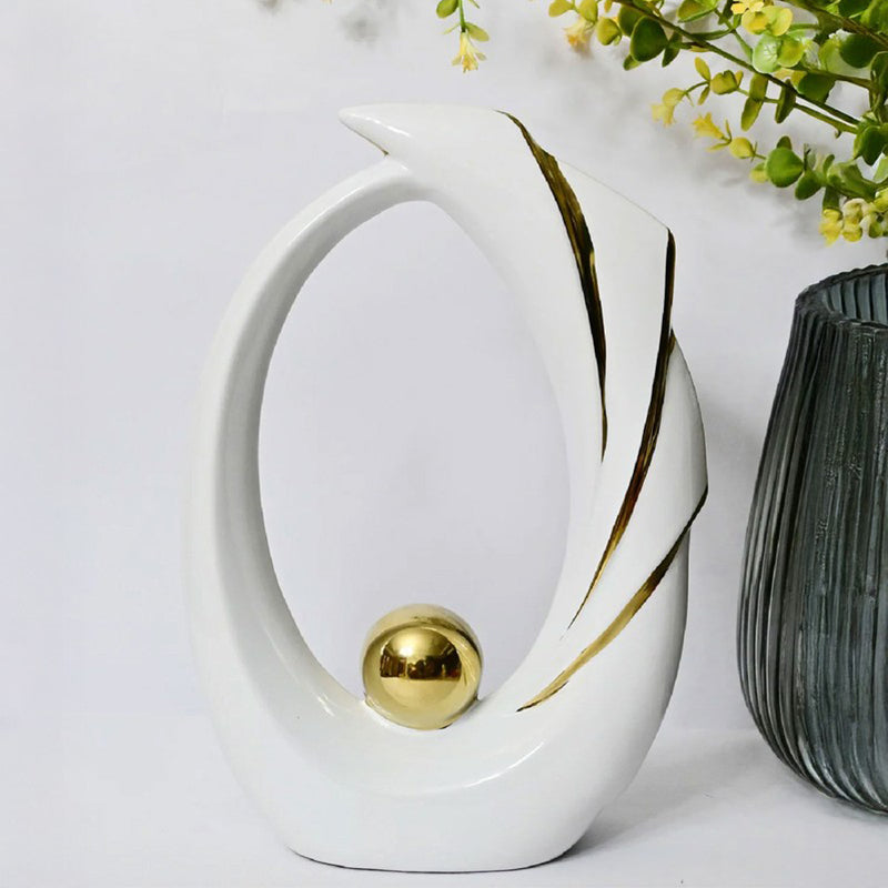 Orvix Luxe Curve Sculpted Showpiece - White media 5