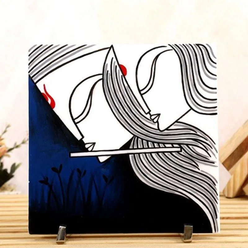 Eternal Love Hand Painted Marble Showpiece media 1