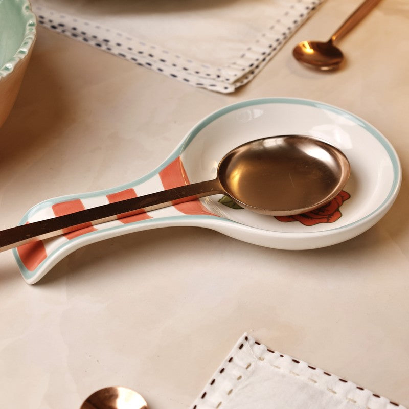 Tea Garden Handpainted Ceramic Spoon Rest media 3