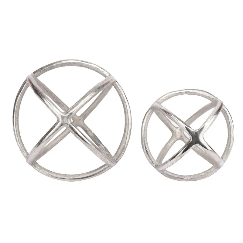 Arbie Orb Showpiece (Silver) - Set Of two media 4