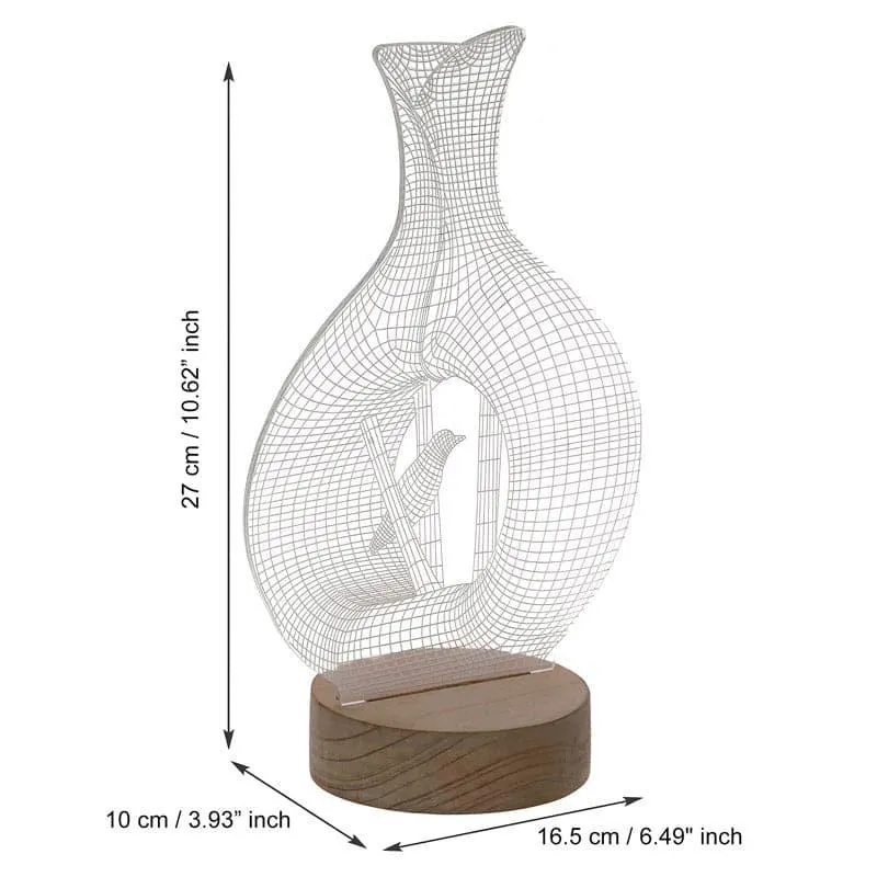 Bird Nest LED Acrylic Table Lamp - Brown media 4