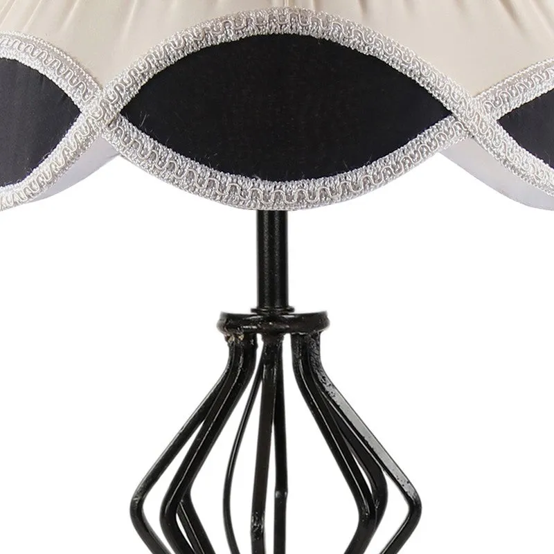 Aurevien Cotton Table Lamp With Wooden Base - Ivory media 8