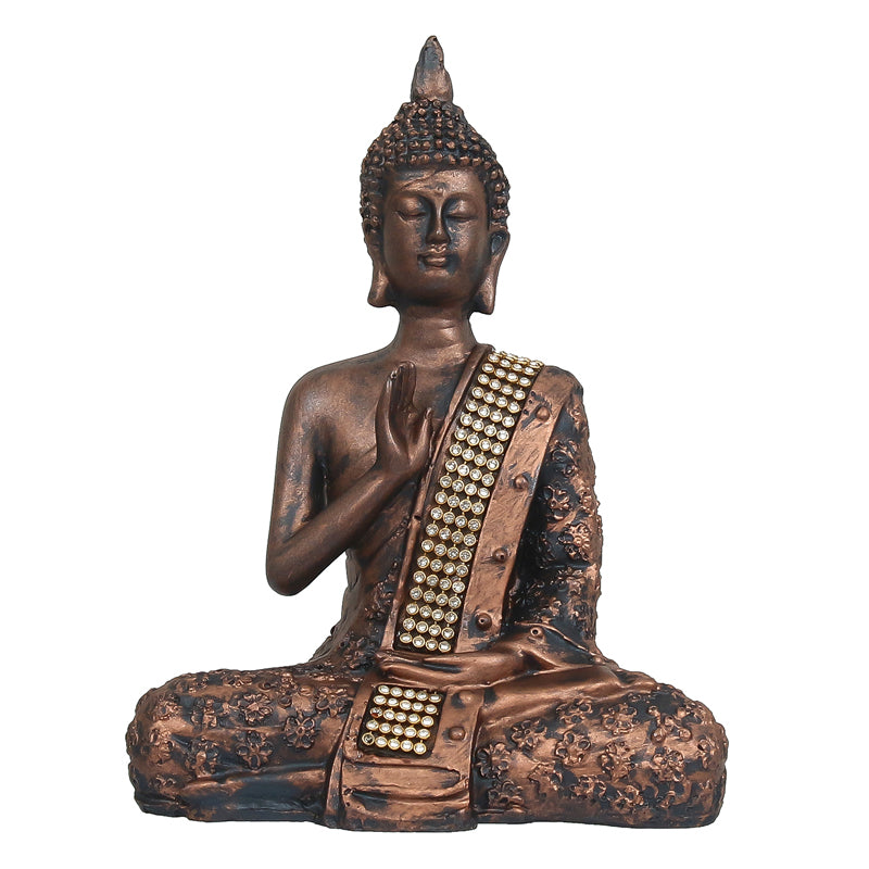 Buddha in Meditation Showpiece - Antique Brown media 3