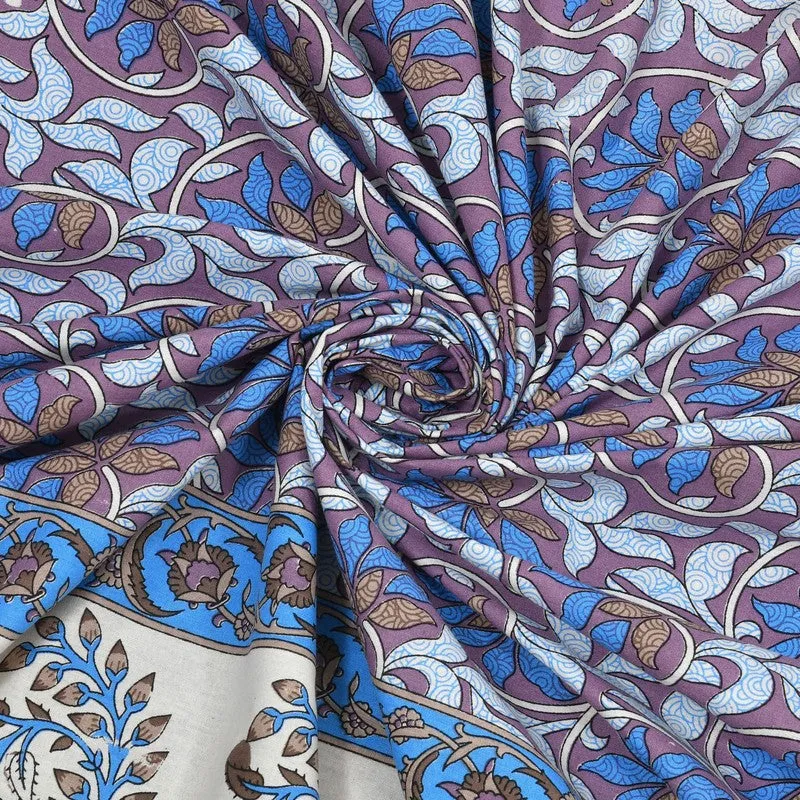Auraus Cotton Bedsheet (Blue,Brown) - 240 TC media 5