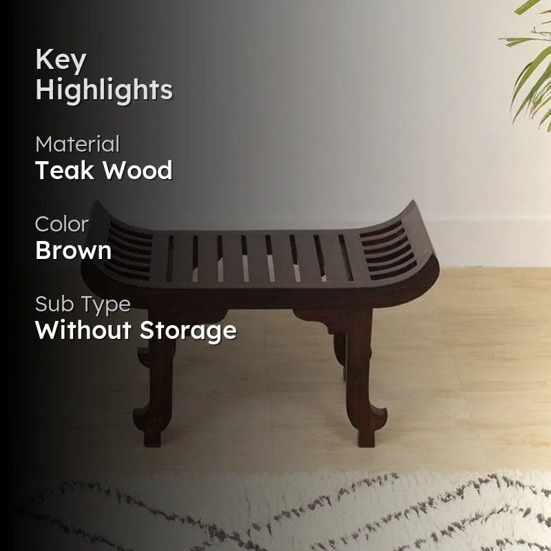 Nemo Teal Wood Ottoman media 2