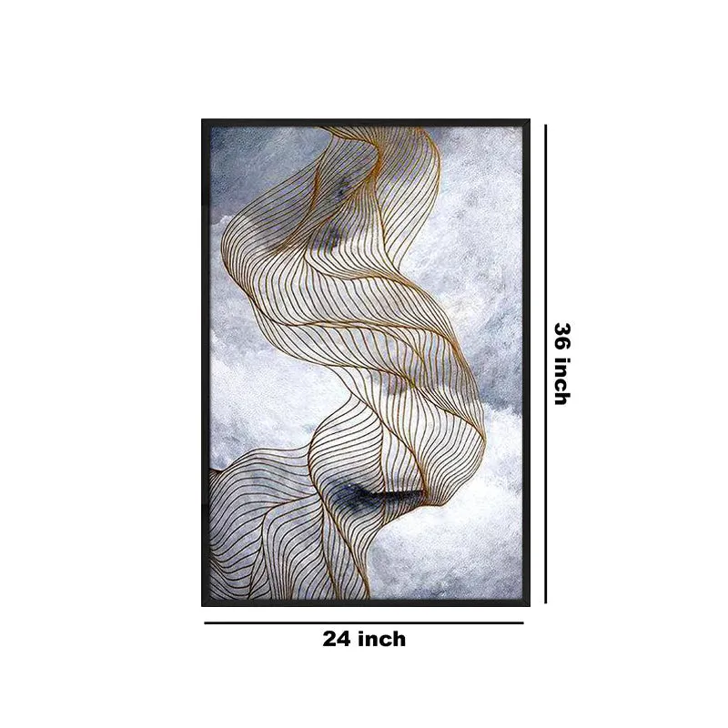 Aurum Silens Abstract Wall Painting With Frame media 6