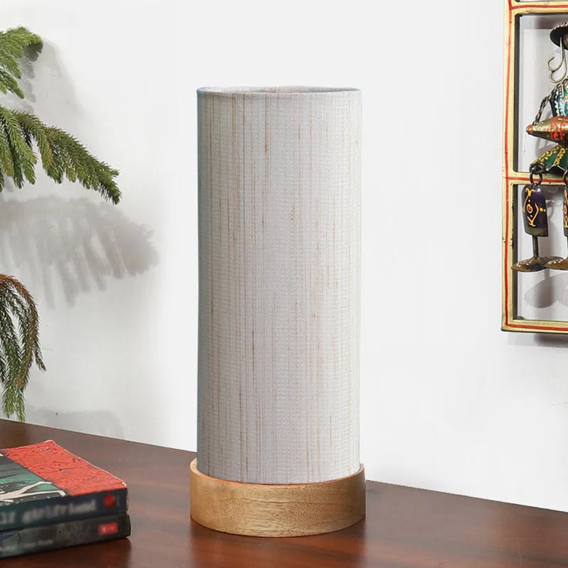 Jaala Tower Wooden Table Lamp - White,Brown media 3