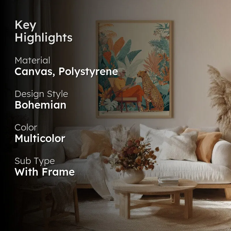 Verdantia Canvas Wall Painting With Brown Frame media 2