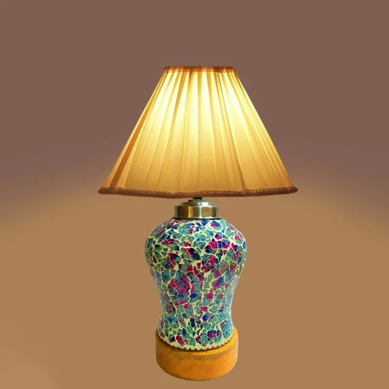 Floranisse Pleated Wooden Table Lamp - Multicolor media 5