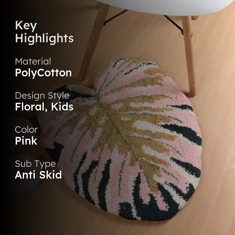 Monsterosa Poly Cotton Bath Mat- Pink media 2
