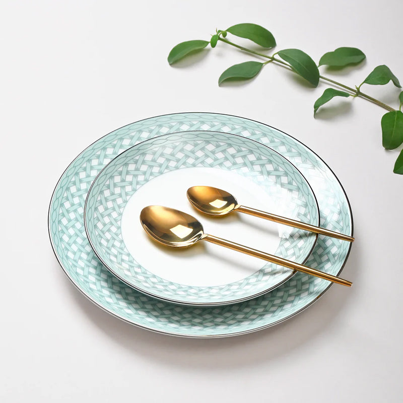 Valera 24k Gold Brushed Porcelain Dinner Set - 21 Piece Set media 3
