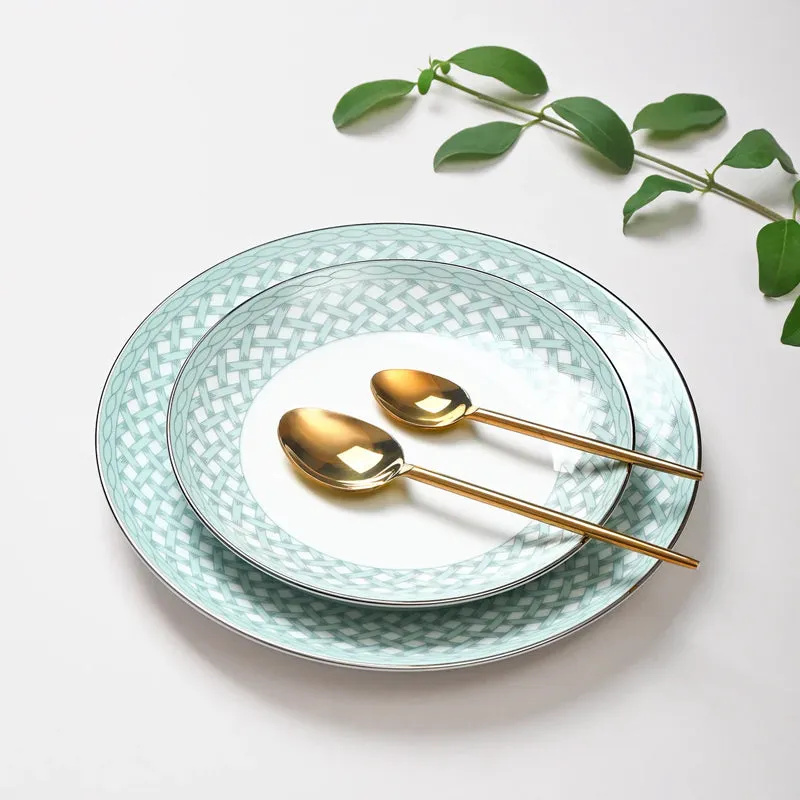 Valera 24k Gold Brushed Porcelain Dinner Set - 21 Piece Set media 3