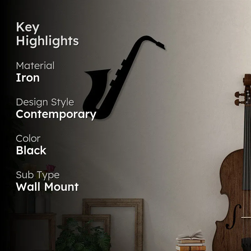 Saxophone Black Iron Wall Accent media 2