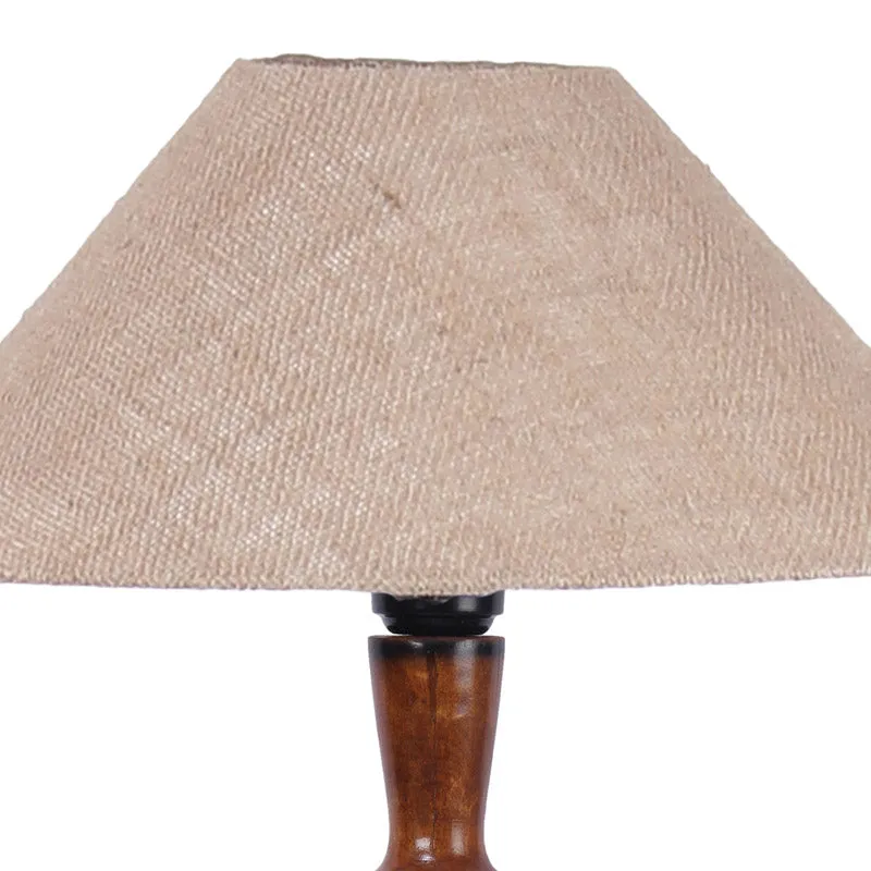 Deira Vintage Wooden Floor Lamp With Jute Shade - Beige media 5