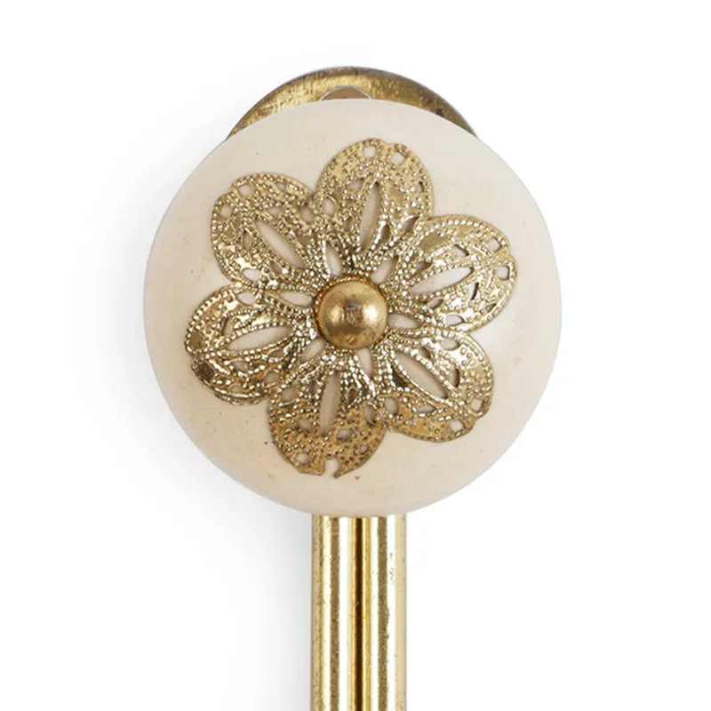 Rana Floral Filigree Wall Hook - White media 4