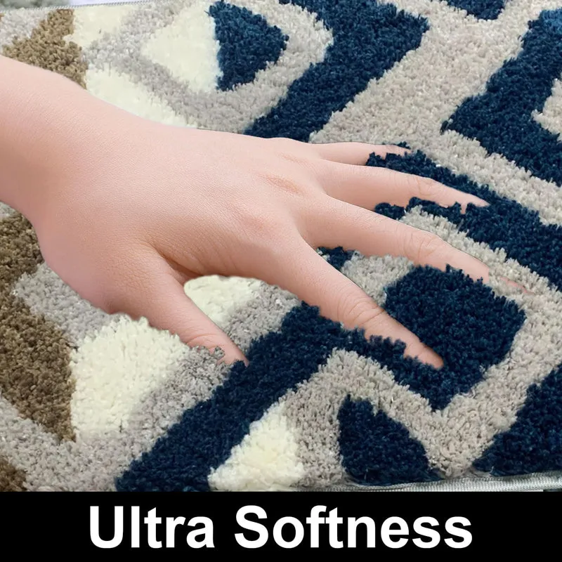Fluffy Diamonds Microfiber Bath Mat - Teal media 4