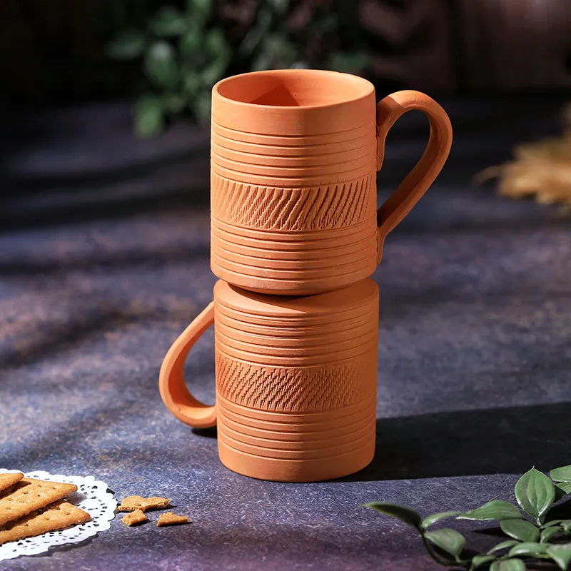 Srinda Terracotta Coffee Mug (250 mL Each) - Set of Two media 6