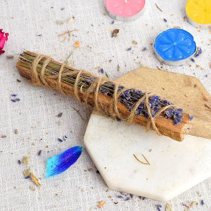 Meditative Wood With Lavender Healing Smudge Wand media 1