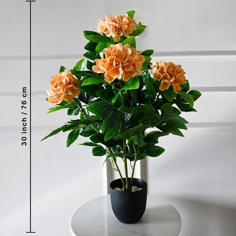 Faux Everlasting Hydrangea Plant With Black Plastic Pot (Bright Yellow) - 76 cm (2.5 ft) media 5