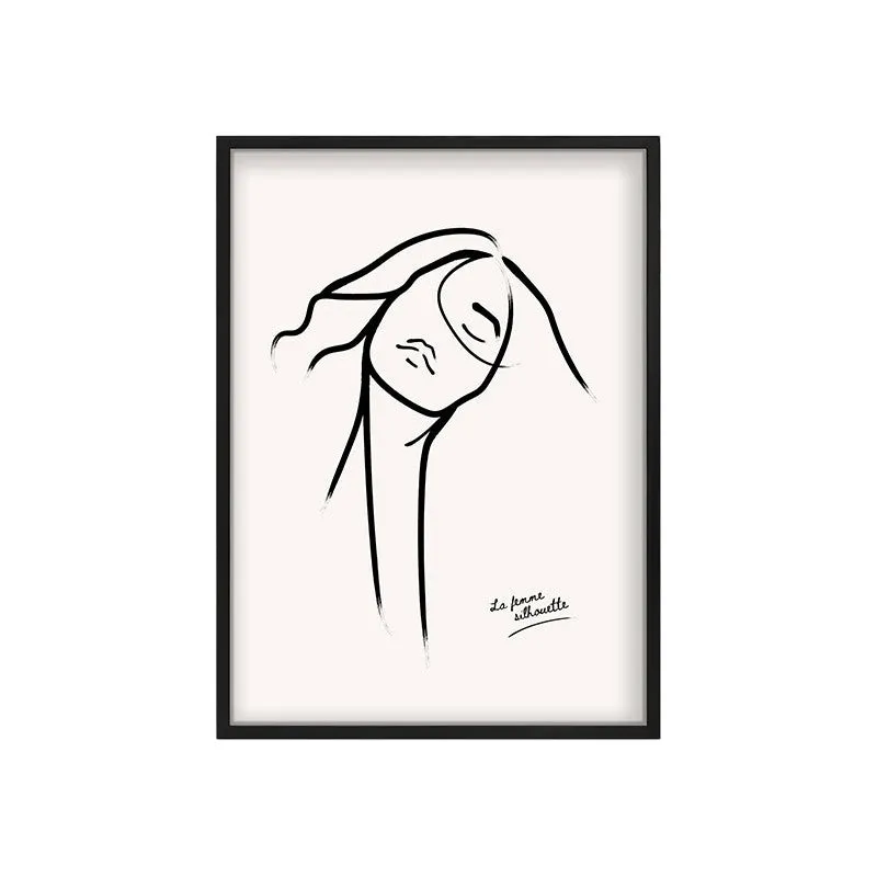 Lowered Gaze Canvas Wall Painting With Black Frame media 3