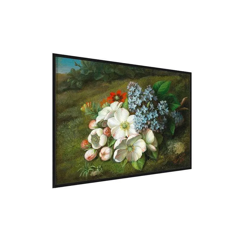 Apple Blossom Canvas Wall Painting - Black Frame media 3