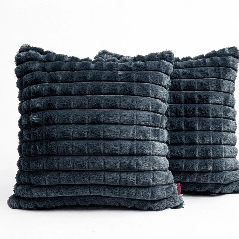 Frost Waffle Dark Grey Cushion Cover (Square) Set of Two media 7
