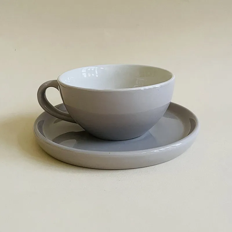 Elegant Grey Cup & Saucer (240 mL) - Two Piece Set media 4
