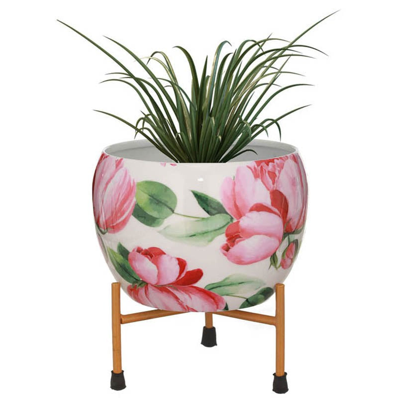Lotus Bloom Handcrafted Planter With Stand - Four Piece Set media 7