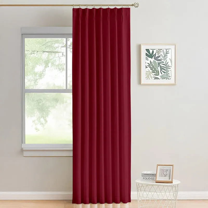 Noir Double Pinch Pleat Blackout Curtain - Burgundy media 1