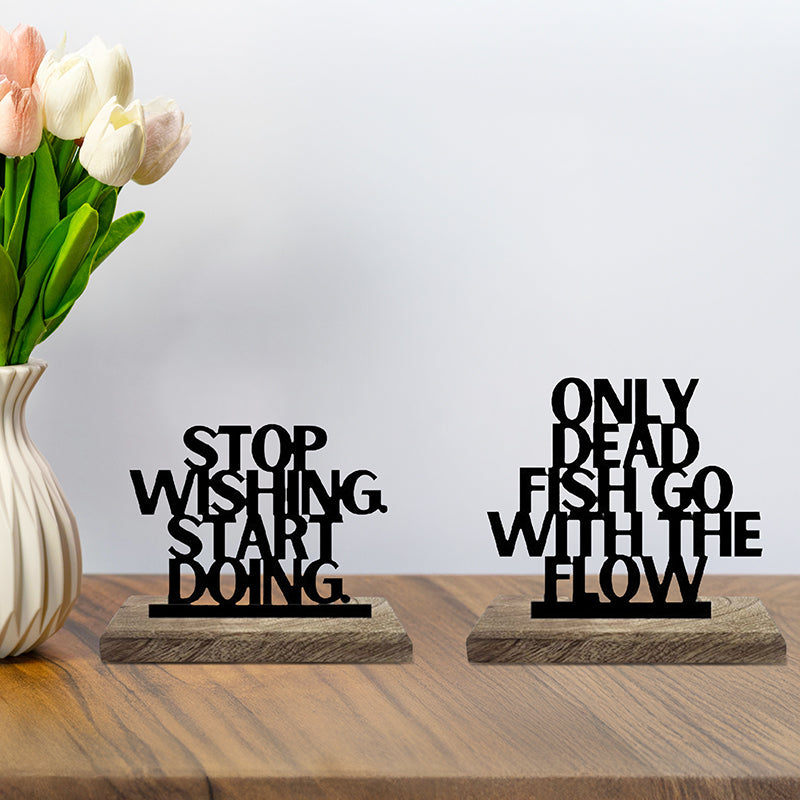 Do Don't Flow Typography Showpiece - Set Of Two