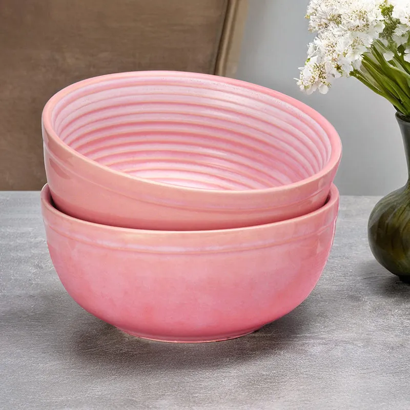 Terra Ridge Serving Bowl (Pink/1000 mL) - Set Of Two media 1