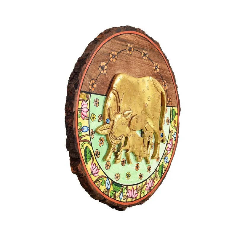 Varlin Golden Cow & Calf Mango Wood Wall Accent media 5