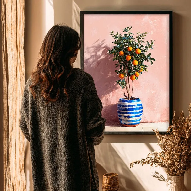 Sunlit Citrus Canvas Wall Painting - Black Frame media 4