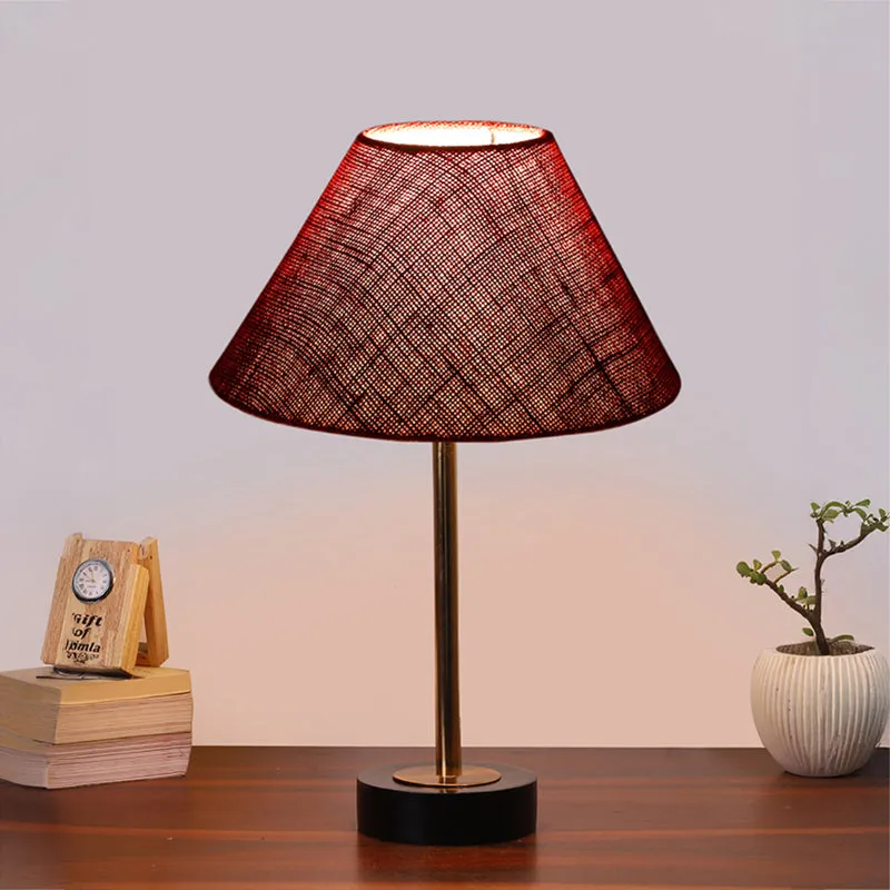 Sienna II Rodin Wooden Table Lamp - Maroon,Gold,Black media 2