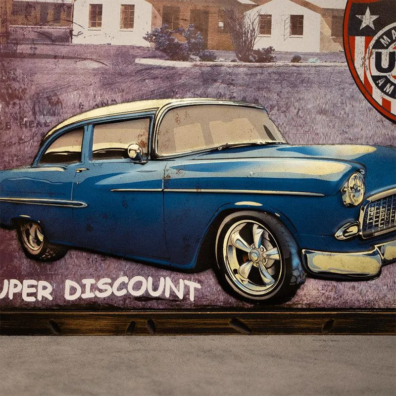 Blue Chevy Bel Air 1957 Retro Metal Wall Accent media 4