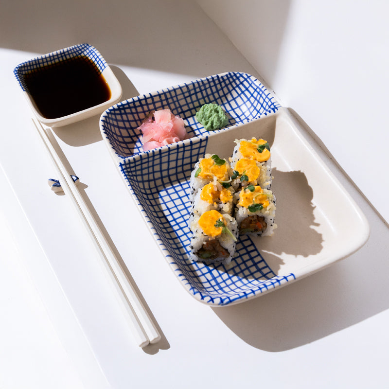Ikigai Ceramic Chip n Dip Platter with Bowl & Chopstick Holder - Three Piece Set media 5