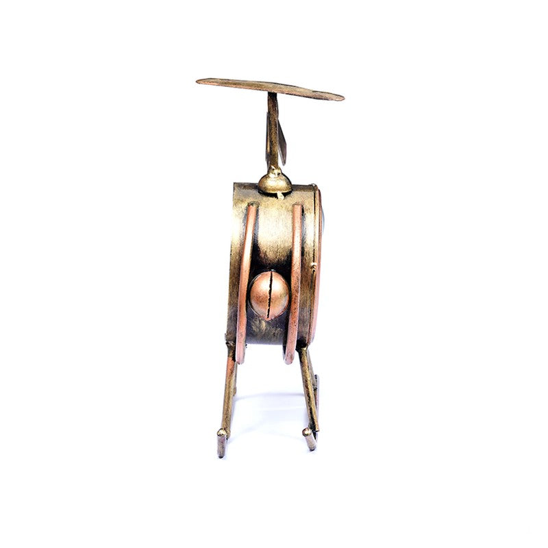 Vintage Copter  Accent Metal Table Clock media 6
