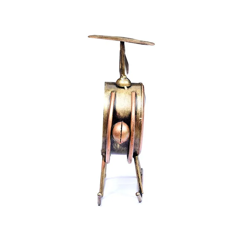 Vintage Copter  Accent Metal Table Clock media 6