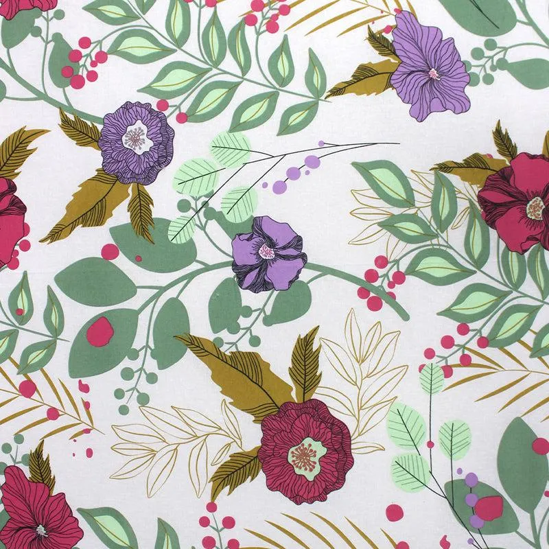 Yahvi Floral Cotton Bedsheet (Pink) - 110 TC media 5