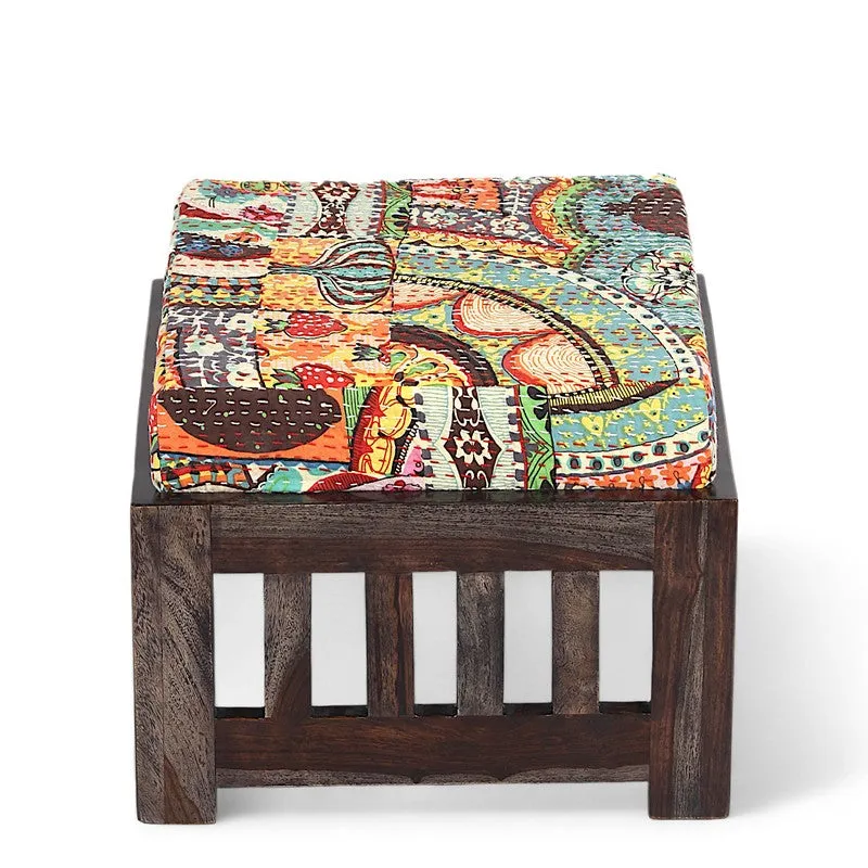 Hexiron Sheesham Wooden Center Table with Stools and Cushions (Brown) - Nine Piece Set media 7