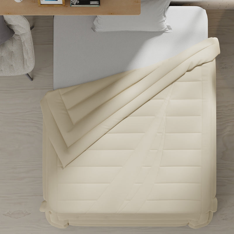 Nautica Ciel Luxe Solid Microfiber Comforter (Beige) - 110 GSM media 6